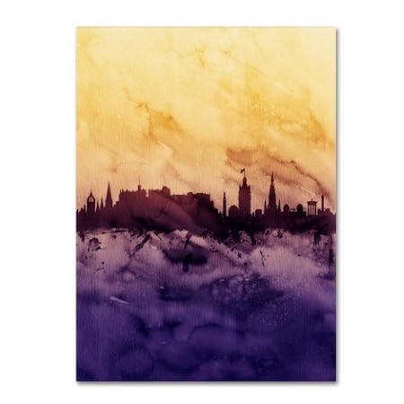 Michael Tompsett 'Edinburgh Skyline Tall Yellow' Canvas Art,14x19